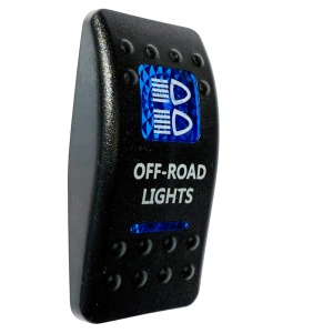 Capac pentru întrerupător tip Carling, simbol proiectoare off-road, albastru, ORE4x4