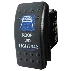 Comutator tip Carling pornit/oprit 12V/24V pentru bară LED de plafon, iluminare LED albastră, ORE4x4
