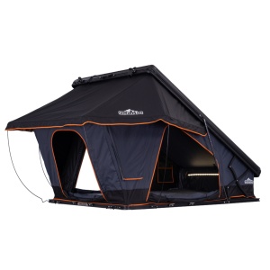Cort de acoperiș auto 2 persoane, Hard top aluminiu, 215 x 145 cm, 91 kg, Port încălzire Webasto, Bandă LED, saltea spumă 5 cm cu strat anti-condens - Overlander Nomad Grey