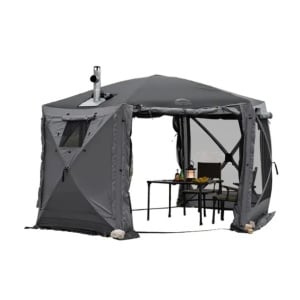 Cort multifuncțional hexagonal Hub Screen House 600 Lux Wild Land – pentru evenimente și relaxare în aer liber - Img 1