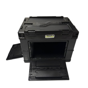 Cutie de depozitare pliabilă din plastic, 36 x 28,5 x 26 cm, negru, stivuibilă, 28 L, EMD4X4