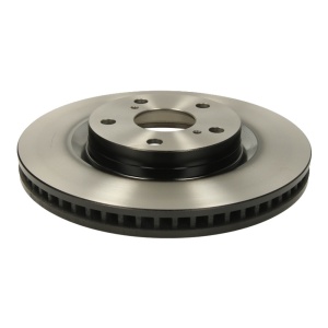 Vedere laterală a discului de frână ventilat TRW 296mm pentru Toyota RAV 4.