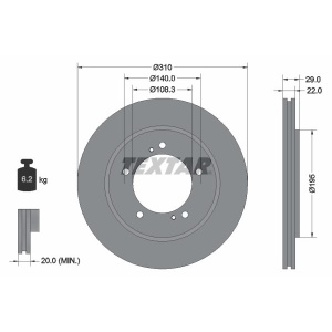 Disc frână față Suzuki Grand Vitara (1998-2015) Ø310 mm Textar - Img 3