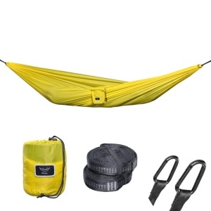 Hamac hikerjoy PRO galben, ripstop 70D, capacitate 300kg, hikerjoy