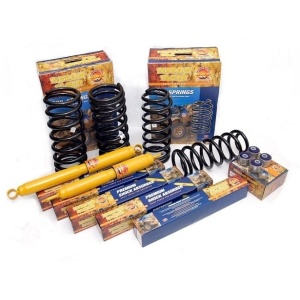 Componente kit suspensie Terrain Tamer pentru Nissan Patrol Y60 (1987-1997) cu ambalaj.