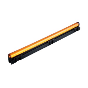 Lampă poziție laterală LED galben Freedom Dark Line 250x24,5x15,5 mm, 6,5W / 6W, 12–24V, cablu 400 mm, policarbonat negru, lentilă închisă, rezistent la apă și praf (IP6K9K), Strands
