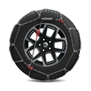 Vedere a lanțurilor pe o anvelopă cu dimensiunea 225/65 R17.
