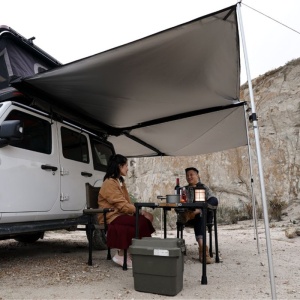 Marchiză auto 270°, partea stânga, cu acoperire extinsă 11,5 m², pentru SUV, pick-up și van, rezistentă la vânt și ploaie, material rip-stop UPF50+, Wild Land