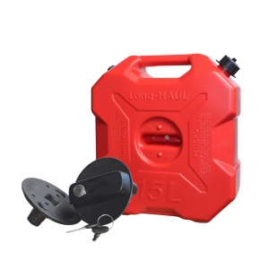 Pachet suport și canistră de 15 L, 37 x 15 x 40 cm, din plastic cu supapă de aerisire și furtun flexibil de turnare inclus, roșu, EMD4X4