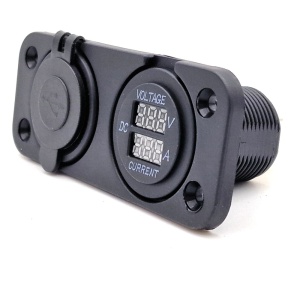Panou cu 2 prize USB, voltmetru și ampermetru 12-24V, universal, ORE4x4