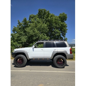 Portbagaj Slim Nissan Patrol Y61 GU3 si GU4 Lung, 216 x 126 cm, Aluminiu, cu sine T-Slot, AQM4WD T40