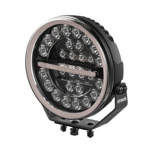 Proiector LED Firefly Driving" 22,9 cm, 146W, 12076, rază 450 m, 6000K, fascicul combo, lumină alb și amber, carcasă aluminiu negru, lentilă clar, suport inox, rezistent la apă și praf (IP67K), Strands