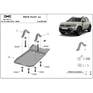 Scut diferential spate din aluminiu Dacia Duster, Bigster 4x4 2024-2025 - Img 5