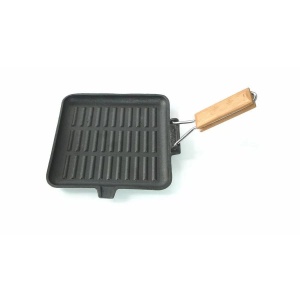 Tigaie grill din fontă cu coadă 21,5 x 21,5 cm Perfect Home