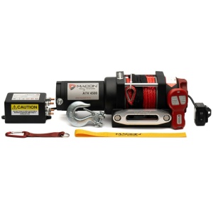 Troliu electric Atv Macon 4500lbs (2041KG) 12V cablu sintetic 14m Raport 169:1