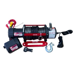 Troliu electric Grizzly Winch 13000lbs (5897kg) 12V cablu sintetic 25m Raport 180:1