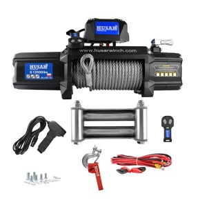 Troliu Husar Winch 12000 lbs (5443 kg) 12V Cablu de Oțel 24m Raport 265:1