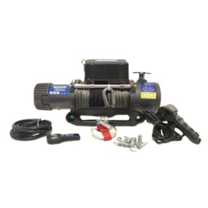 Ansamblul complet al troliului Husar Winch 12000lbs cu raport 265:1 și telecomenzi.