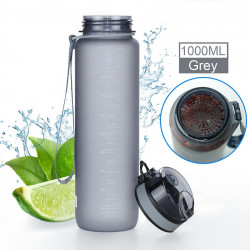 Sticla apa Uzspace Tritan fara BPA cu capac 650ml gri