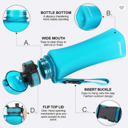 Sticla apa slim Uzspace Tritan, fara BPA cu capac 700ml verde