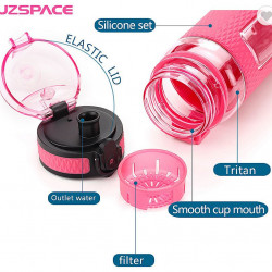 Sticla apa Uzspace Sport Tritan, fara BPA cu capac 800ml verde lamaie