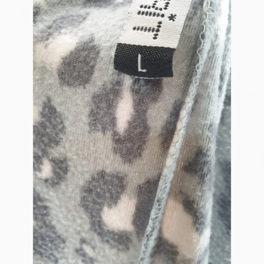 Panatalon pijama dama culoare gri cu imprimeu marime L - Img 3