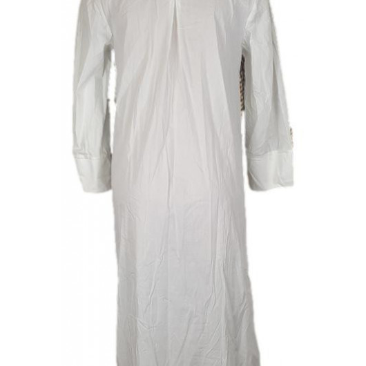 Rochie dama in carouri spate alb maime 34 stare nou - Img 3