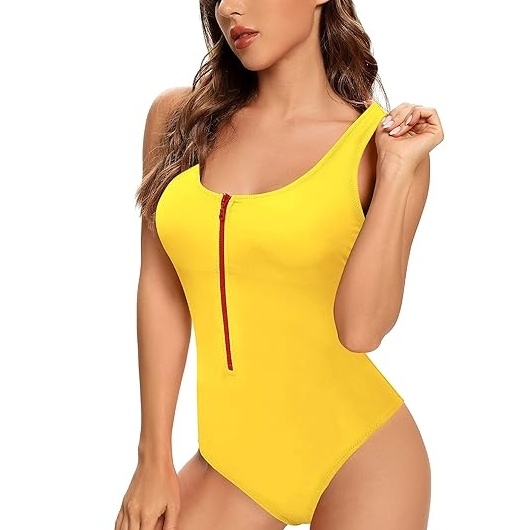 Costum de baie dintr-o bucată pentru femei, cu fermoar reglabil - Img 5