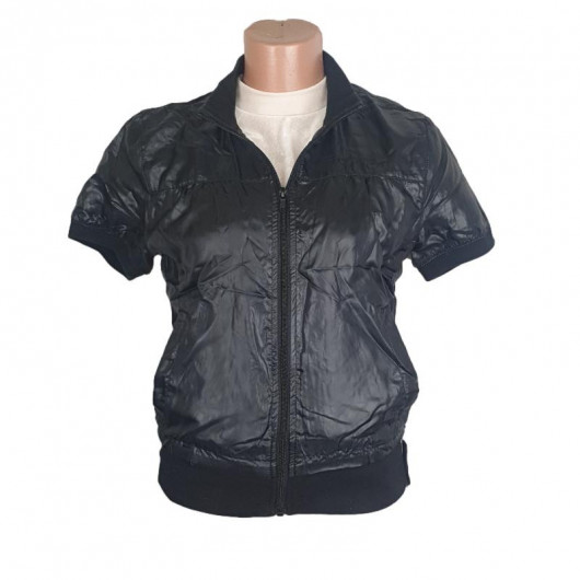 Jacheta dama culoare negru maneca scurta - Img 1