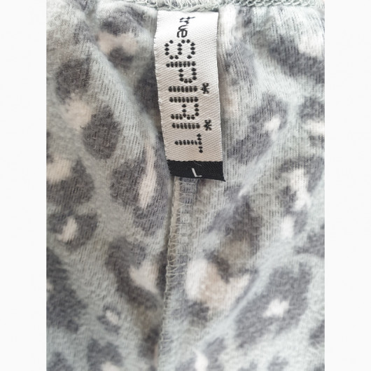 Panatalon pijama dama culoare gri cu imprimeu marime L - Img 4