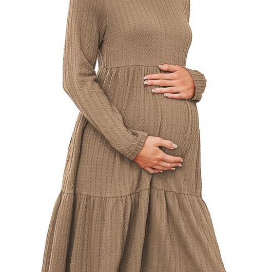 Rochie de maternitate pentru femei Bej - Img 1