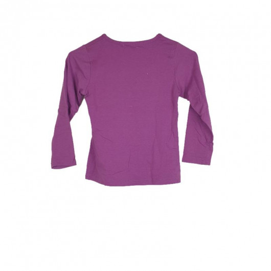 Bluza fete culoare mov cu imprimeu 8 ani - Img 5