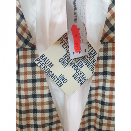 Rochie dama in carouri spate alb maime 34 stare nou - Img 5