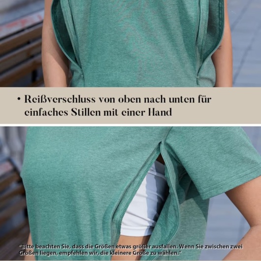 Tricou de alăptare 3/4 pachet cu fermoar ascuns Bluză scurtă de maternitate – tricou pentru alăptare - Img 3