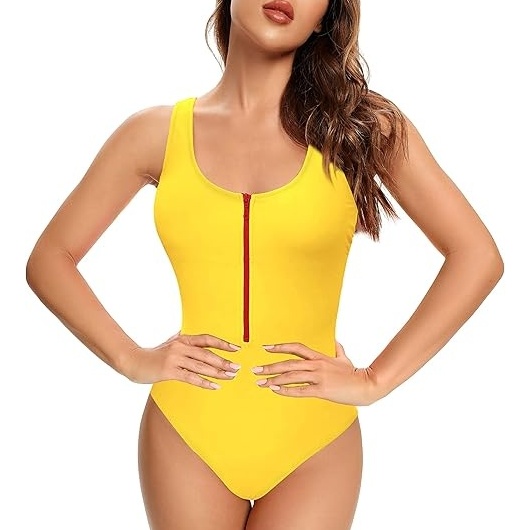Costum de baie dintr-o bucată pentru femei, cu fermoar reglabil - Img 7