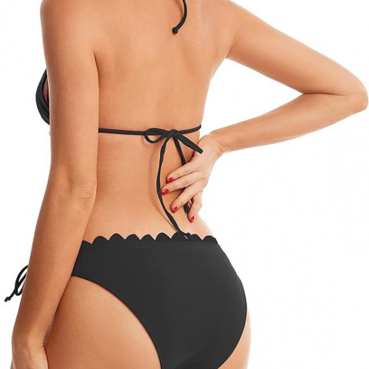 Costum de baie două piese push up negru - Img 5