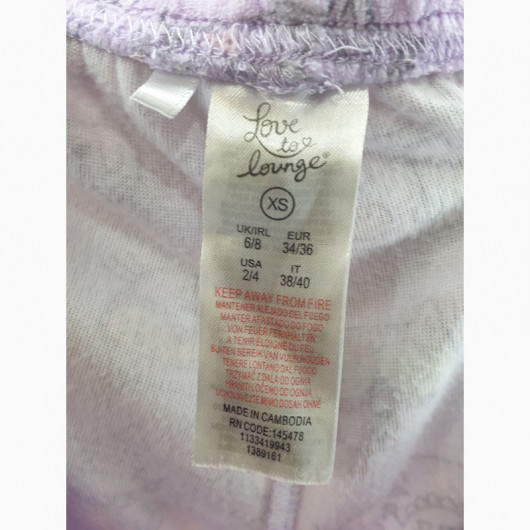 Pantalon pijama dama culoare mov deschis cu imprimeu pisici marime XS - Img 2