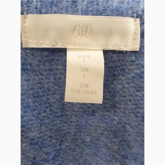 Pulover dama culoare bleu in v marime L - Img 2