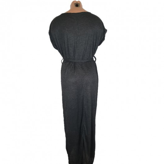 Rochie ocazii culoare negru cu cordon - Img 2