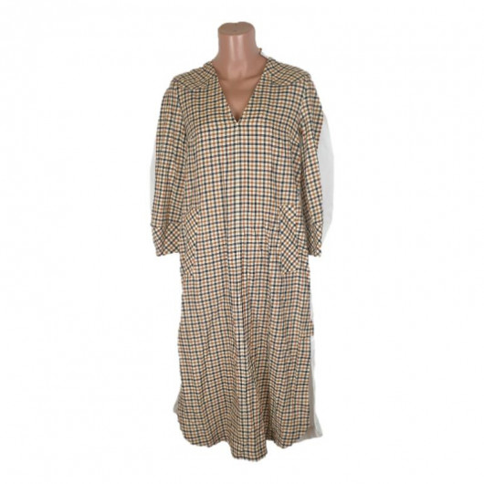 Rochie dama in carouri spate alb maime 34 stare nou - Img 1