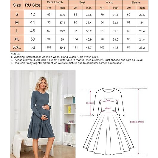 Rochie de maternitate pentru femei Albastru deschis - Img 2