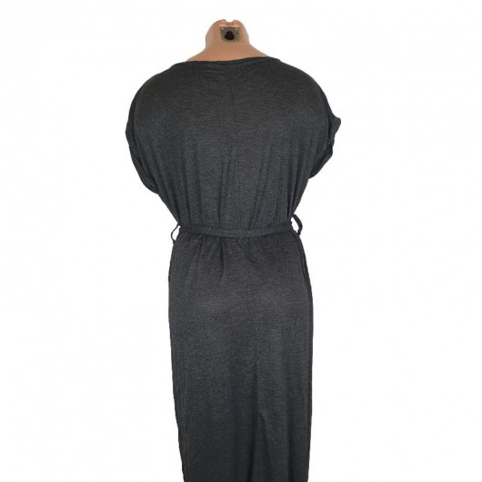 Rochie ocazii culoare negru cu cordon - Img 3