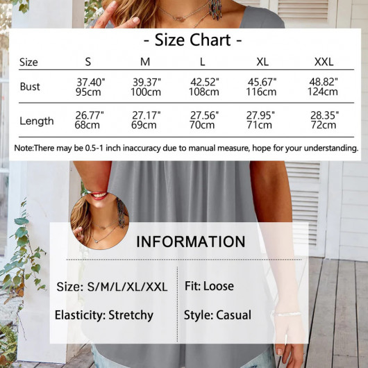 Tricou casual cu decolteu în V și nasturi - Img 4