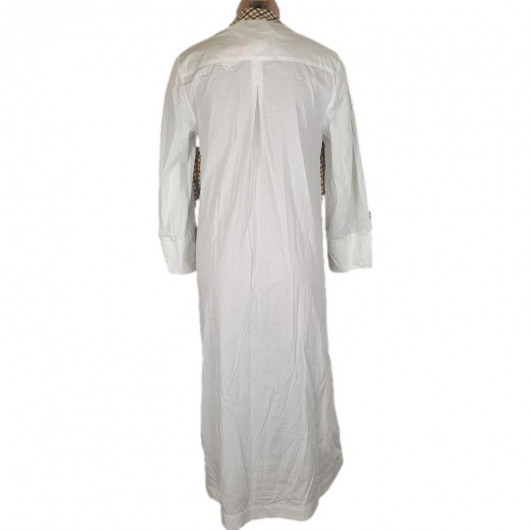 Rochie dama in carouri spate alb maime 34 stare nou - Img 6
