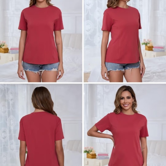 Tricou de alăptare 3/4 pachet cu fermoar ascuns Bluză scurtă de maternitate – tricou pentru alăptare - Img 5