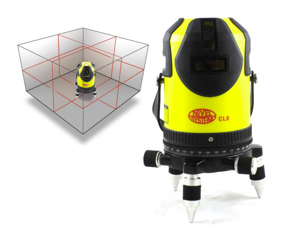 Nivela laser cu linii Nivel System CL8 -fascicul rosu, proiectie 360 grade