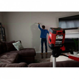 Nivela laser cu linie în cruce, lumina verde (520 nm), prindere trepied 1/4, accu Li-Ion, ± 0,5 mm/m, raza actiune 20m SKIL 1912 AA - Img 4