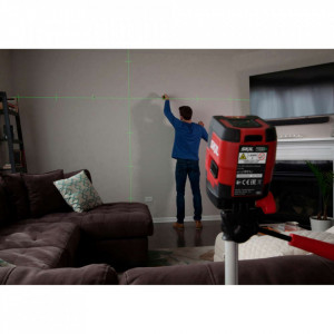 Nivela laser cu linie în cruce, lumina verde (520 nm), accu Li-Ion, ± 0,5 mm/m, raza actiune 20m, include trepied SKIL 1911 DA - Img 3