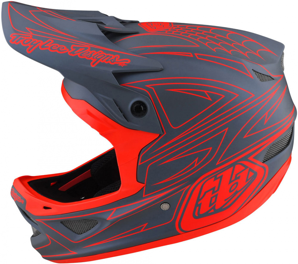 Troy Lee Designs D3 Fiberlite Spiderstripe Red Fullface - Medium