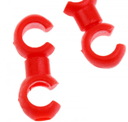 S-Clip clema dubla rotativa prins camasa cablu - 10 buc.Set Rosu - Img 3